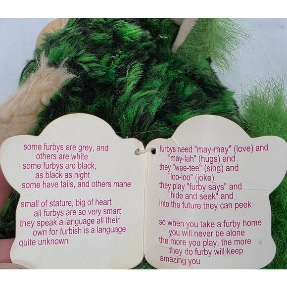 Vintage Furby Original Green Black Tiger Electronics 1999 New With Tags NWT - Picture 9 of 10